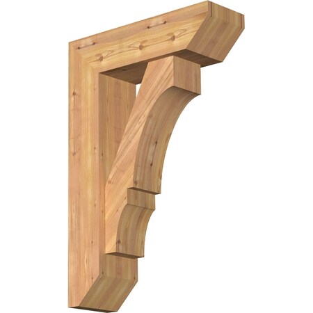 Ekena Millwork Balboa Slat Smooth Bracket w/ Offset Brace, Western Red Cedar, 7 1/2"W x 24"D x 36"H BKT0806X24X36BOA06SWR
